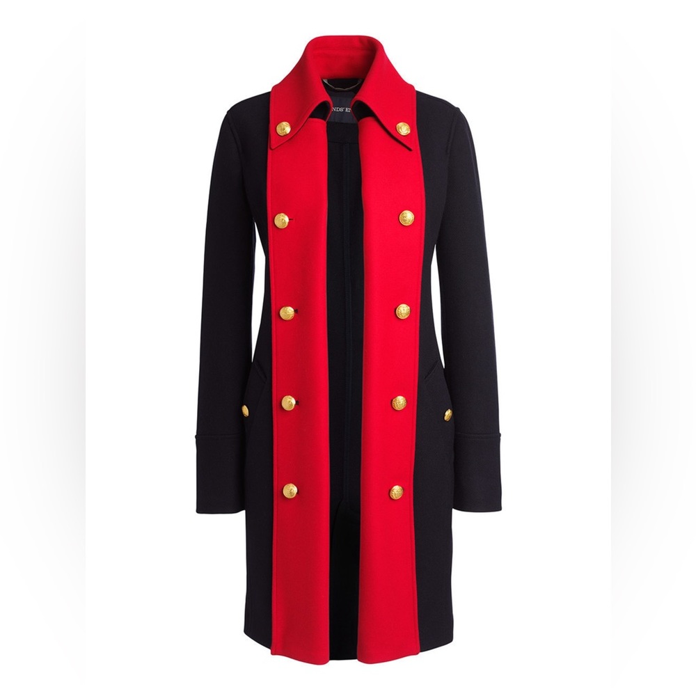 Lands End 1776 Navy Red Special Limited Edition Pea Coat